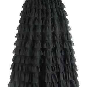 COPY - Chiffon stitching maxi skirt. So versatile. Multi seasonal. Heels or cow…